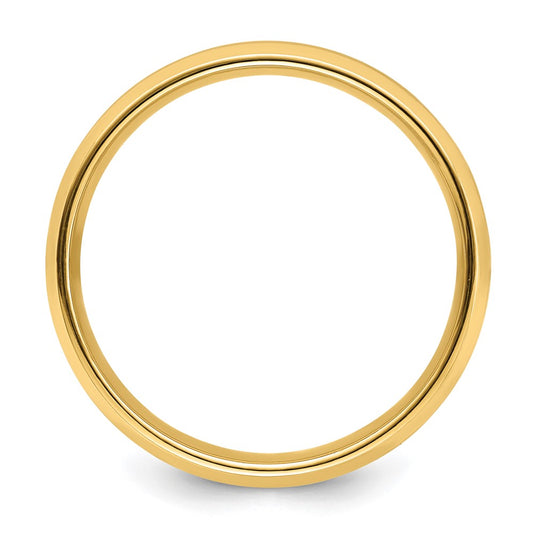 14k Yellow Gold 6mm Heavyweight Comfort Fit Brushed Satin with Polished Beveled Edge Wedding Band