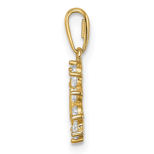 14K Small Our Lady of Guadalupe CZ Oval Pendant