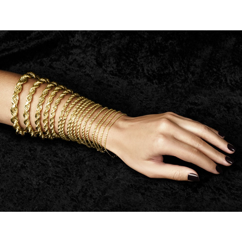 14K 10mm Diamond-cut Rope with Fancy Lobster Clasp Chain