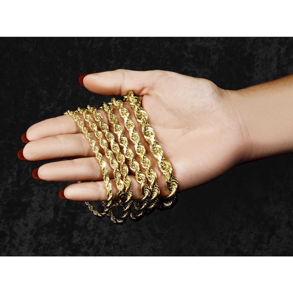 14K 12mm Diamond-cut Rope with Fancy Lobster Clasp Chain