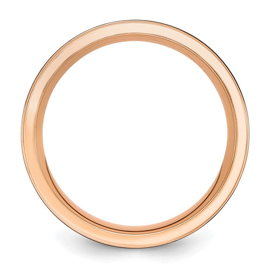 Chisel Black Zirconium Brushed and Polished Rose IP-plated 8mm Band