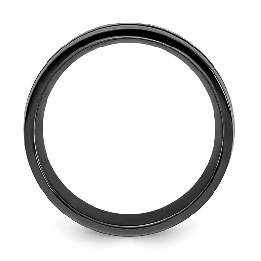 Chisel Black Zirconium Brushed and Polished Rose IP-plated 8.00mm Band