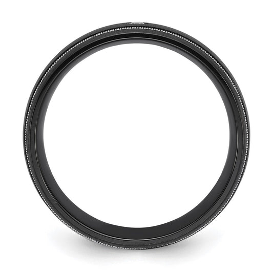 Chisel Black Zirconium Brushed with CZ 8mm Band