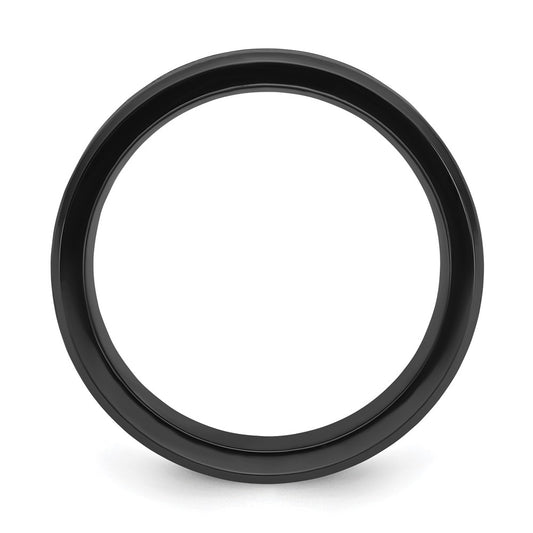 Chisel Black Zirconium Polished with Wood Inlay Center 8mm Band