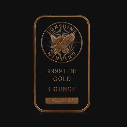 1 oz Sunshine Gold Bar (New w/ Assay, MintMark SI)